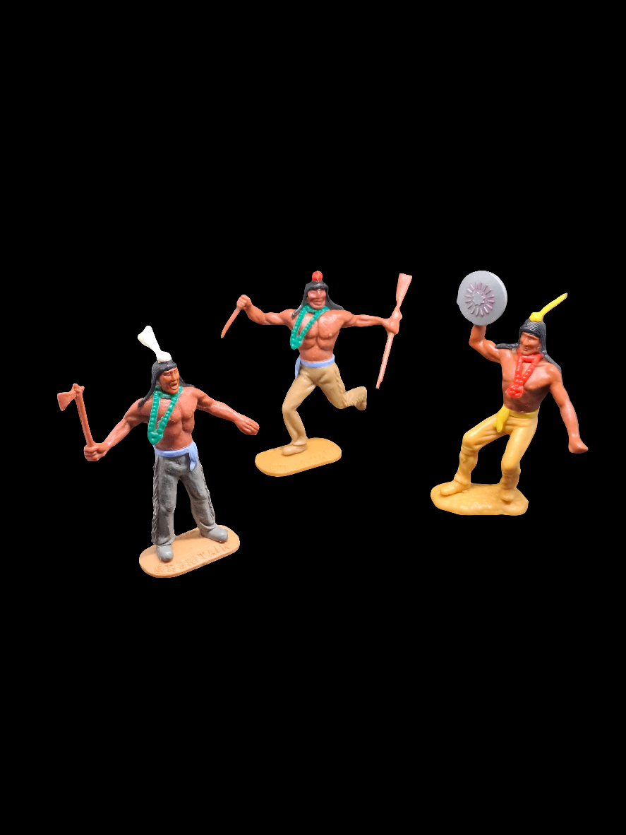 Indians with shields and weapons.