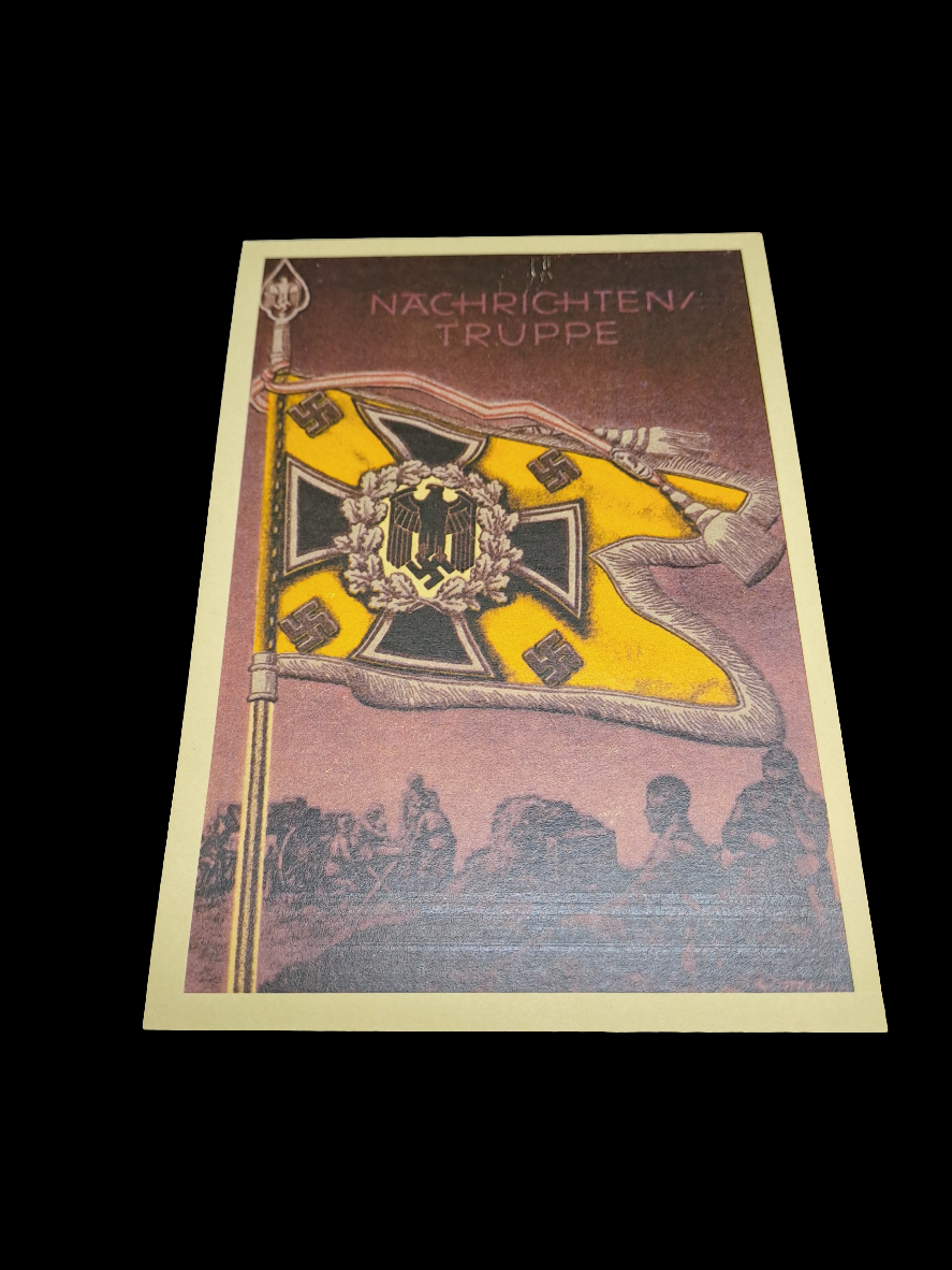 Die Siegreichen Fahnen und Standarten. Nachrichten Truppe. Postcard.
