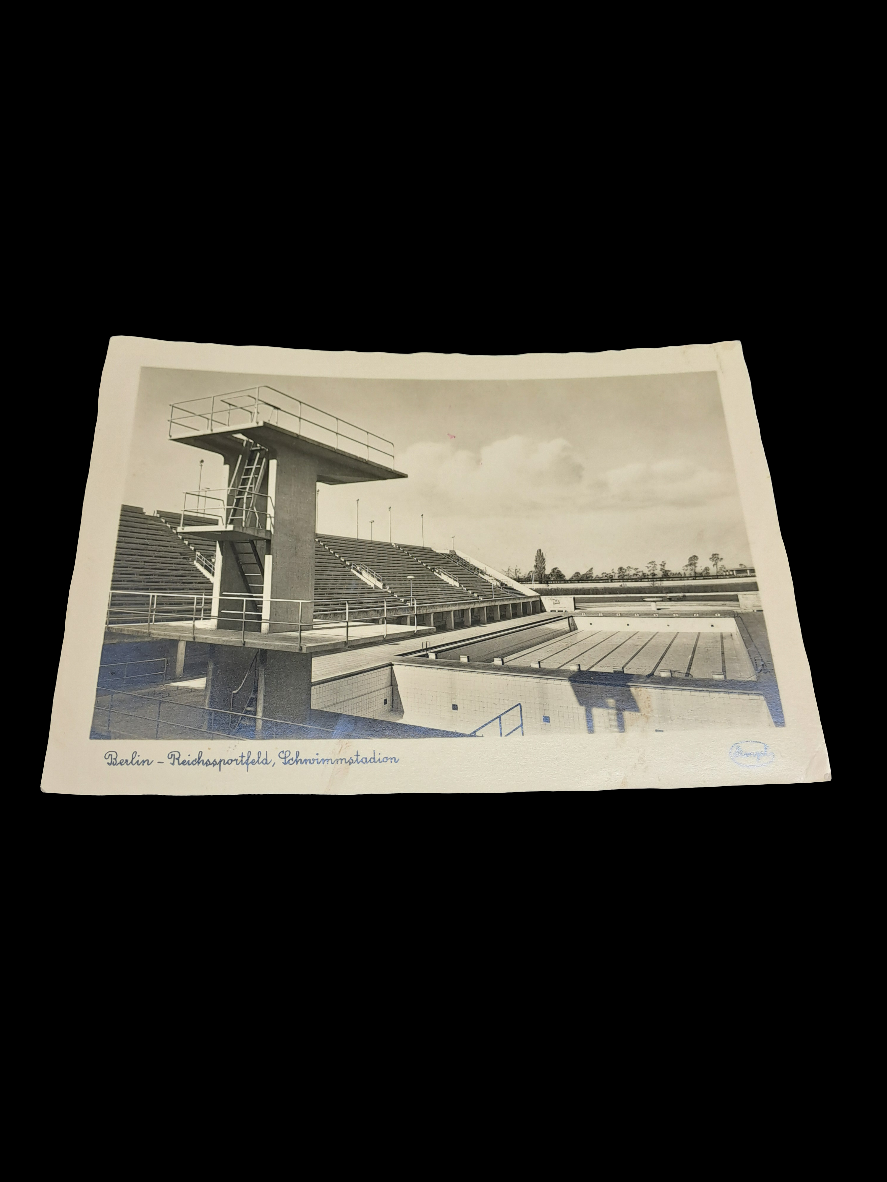 The Olympic Swimming Stadium. Berlin 1936. Postcard.