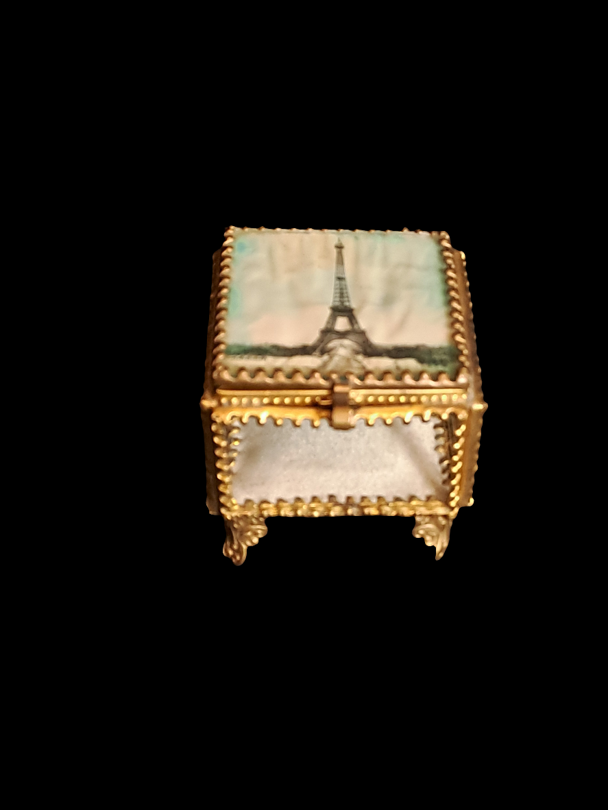 French Antique Ormolu Jewelry Box / Fransk Antik Ormolu Smykkeskrin