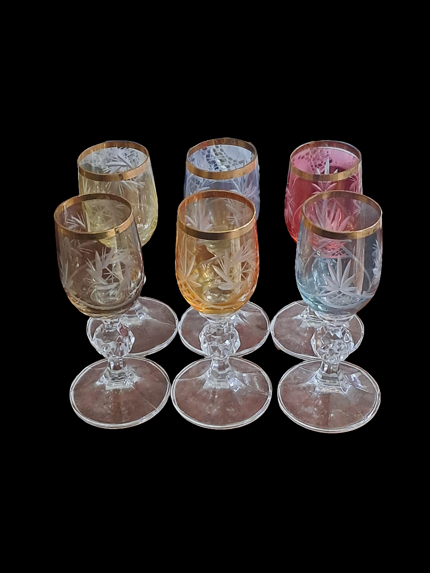 Farvede Likørglas