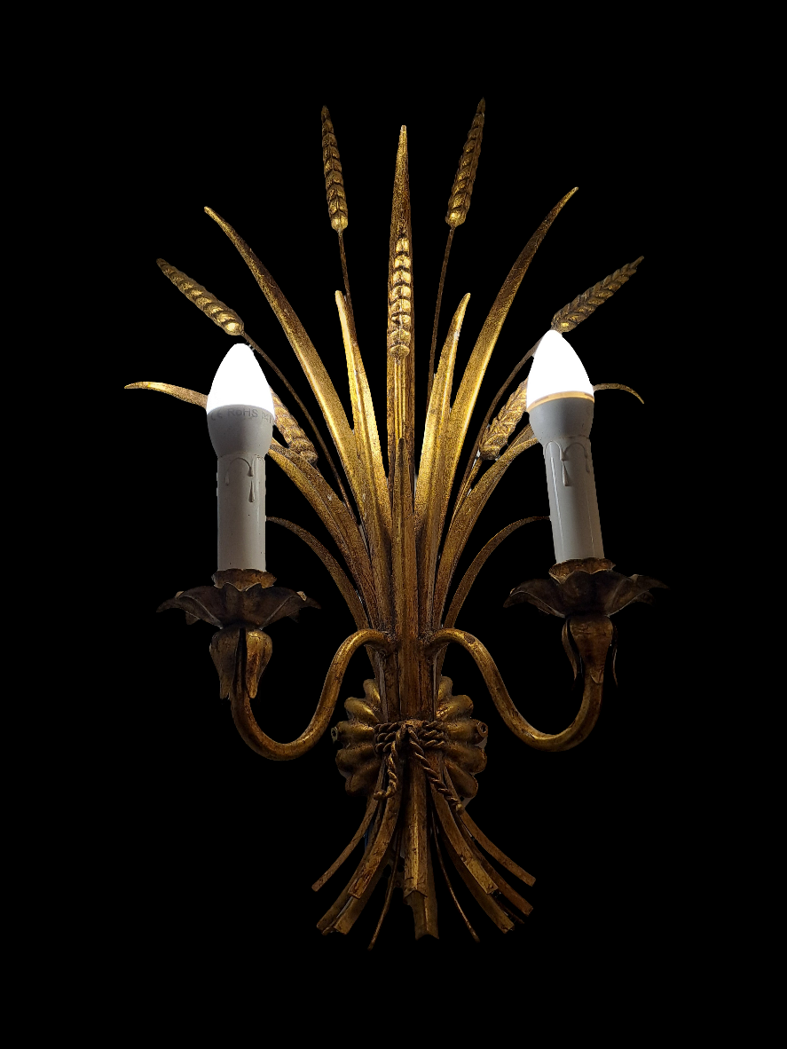 Italian Vintage Wheatsheaf Wall Lamp/Italiensk Kornakse Væglampe