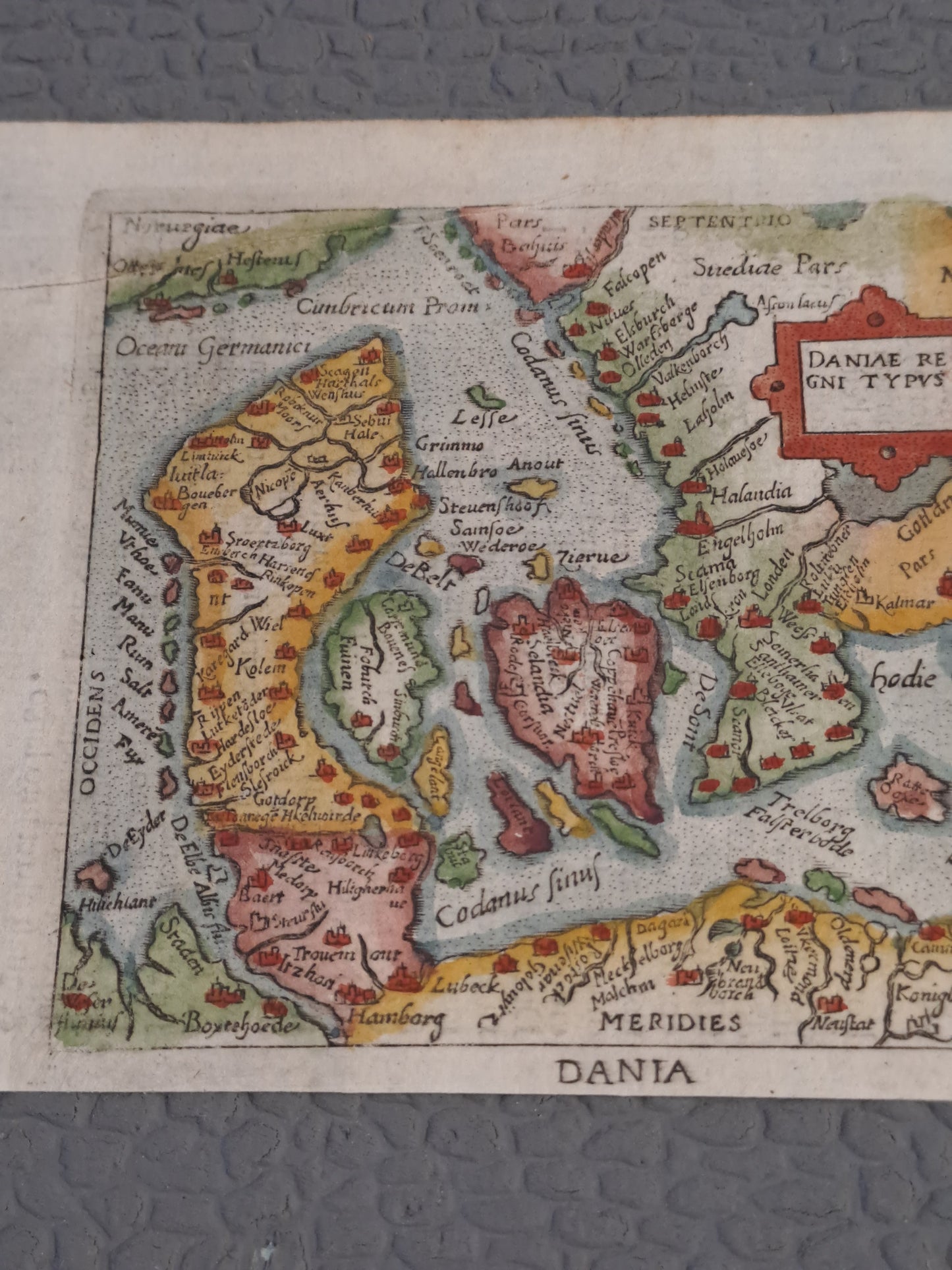 Antique Map of Denmark and Sweden 1655 / Antik Kort over Danmark og Sverige 1655