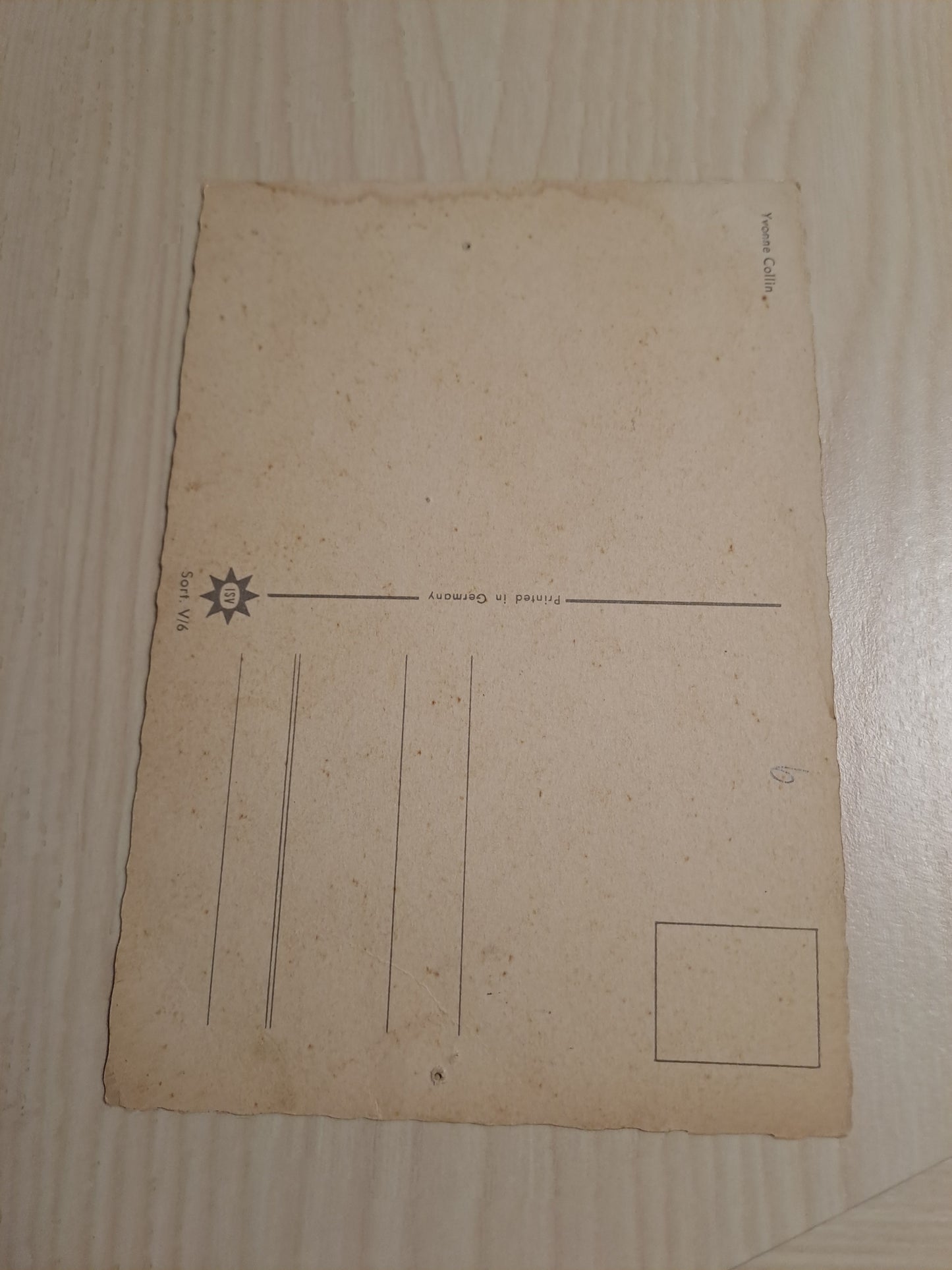 Yvonne Collin Fan Postcard / Yvonne Collin Fan Postkort