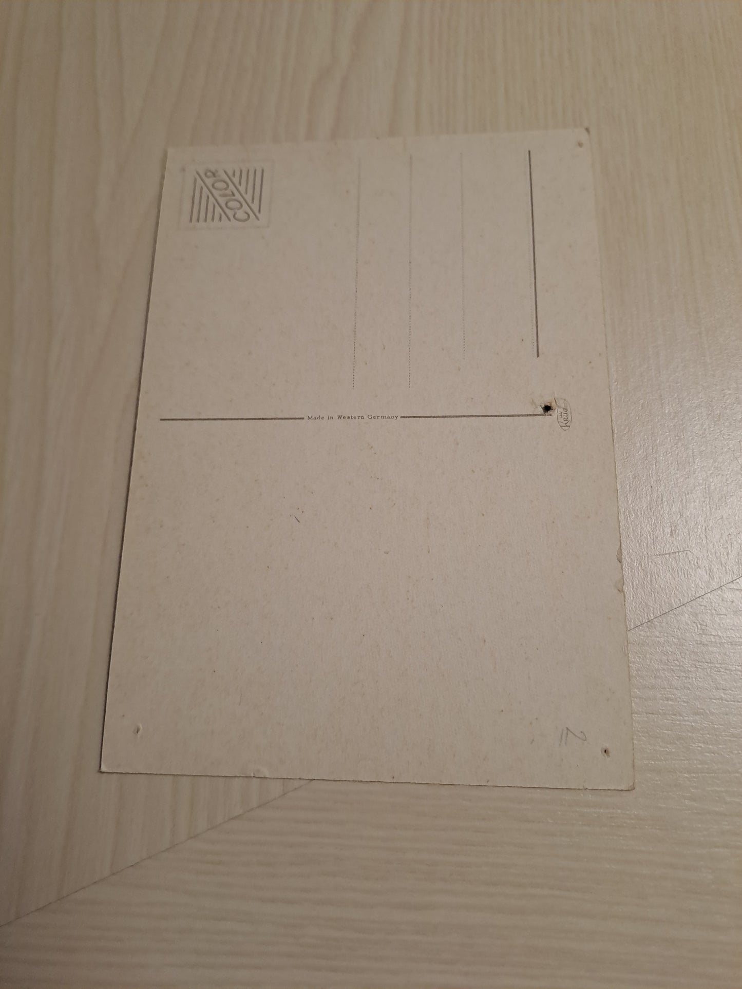 Vintage Postcard Girl on Bike / Vintage Postkort Pige på Cykel