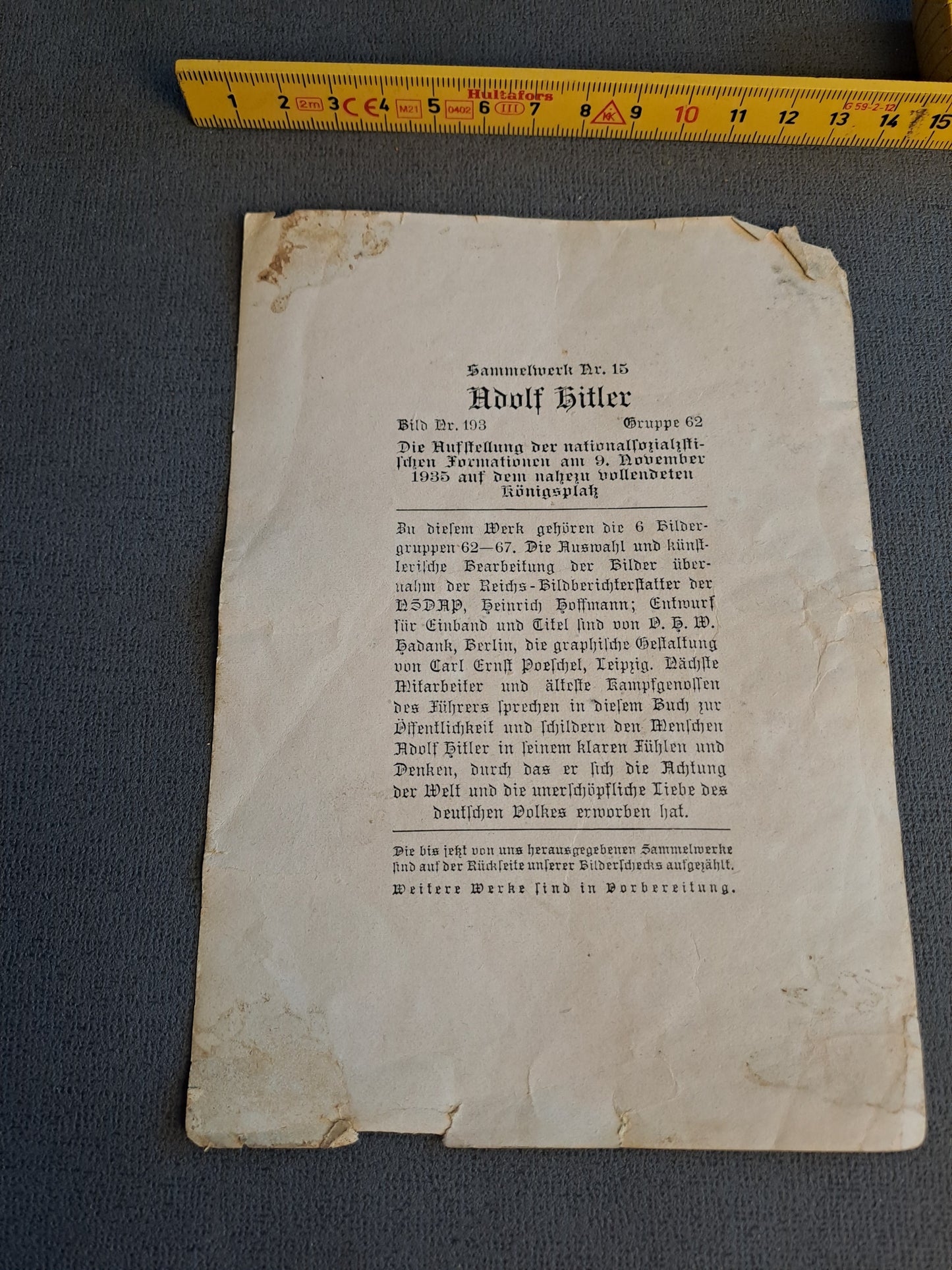 Collecting photo / Samlebillede - Formationen am 9. November 1935