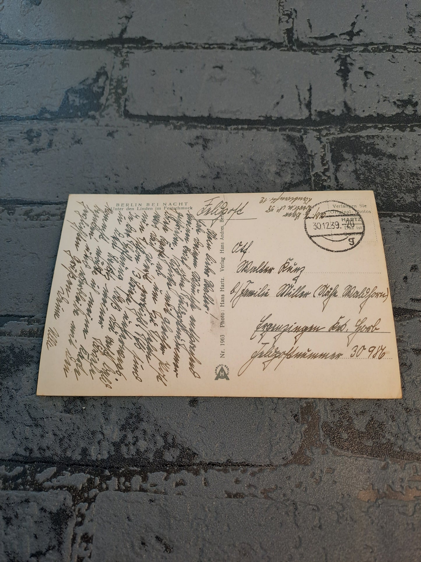 WW2 Postcard Berlin bei Nacht 1939