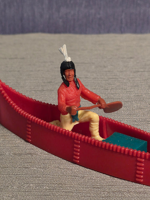 Timpo Toys Indianer I Rød Kano / Indian in Red Canoe