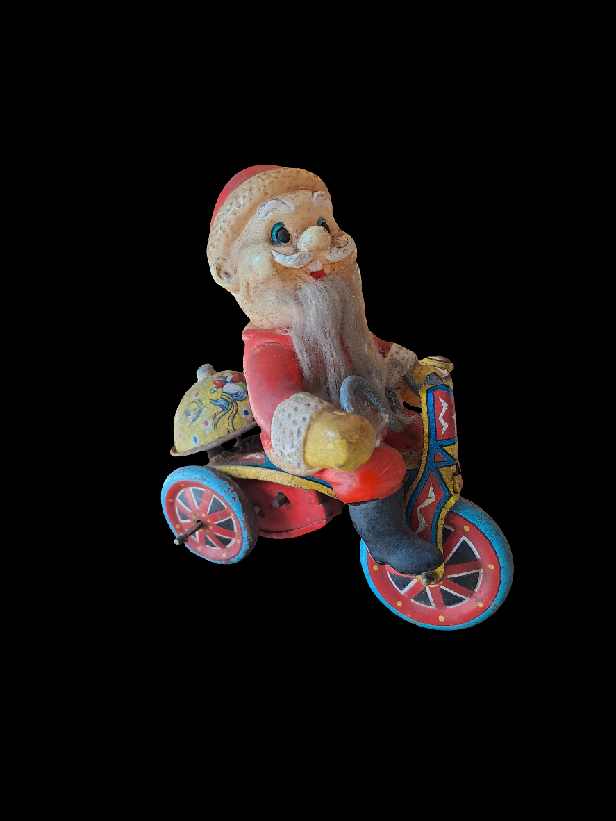 Santa on Tricycle Tin Toy