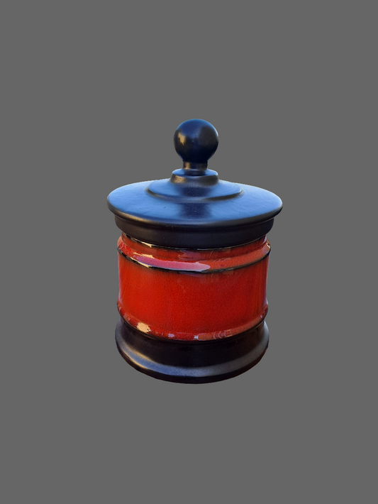 German Cheramic Jar / Tysk Lågkrukke i Keramik