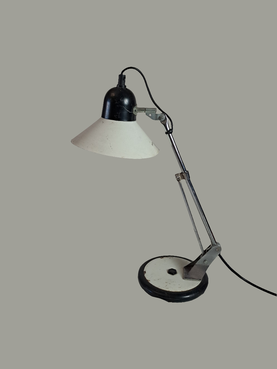 French Vintage Aluminor Table Lamp/Fransk Retro Aluminor Bordlampe