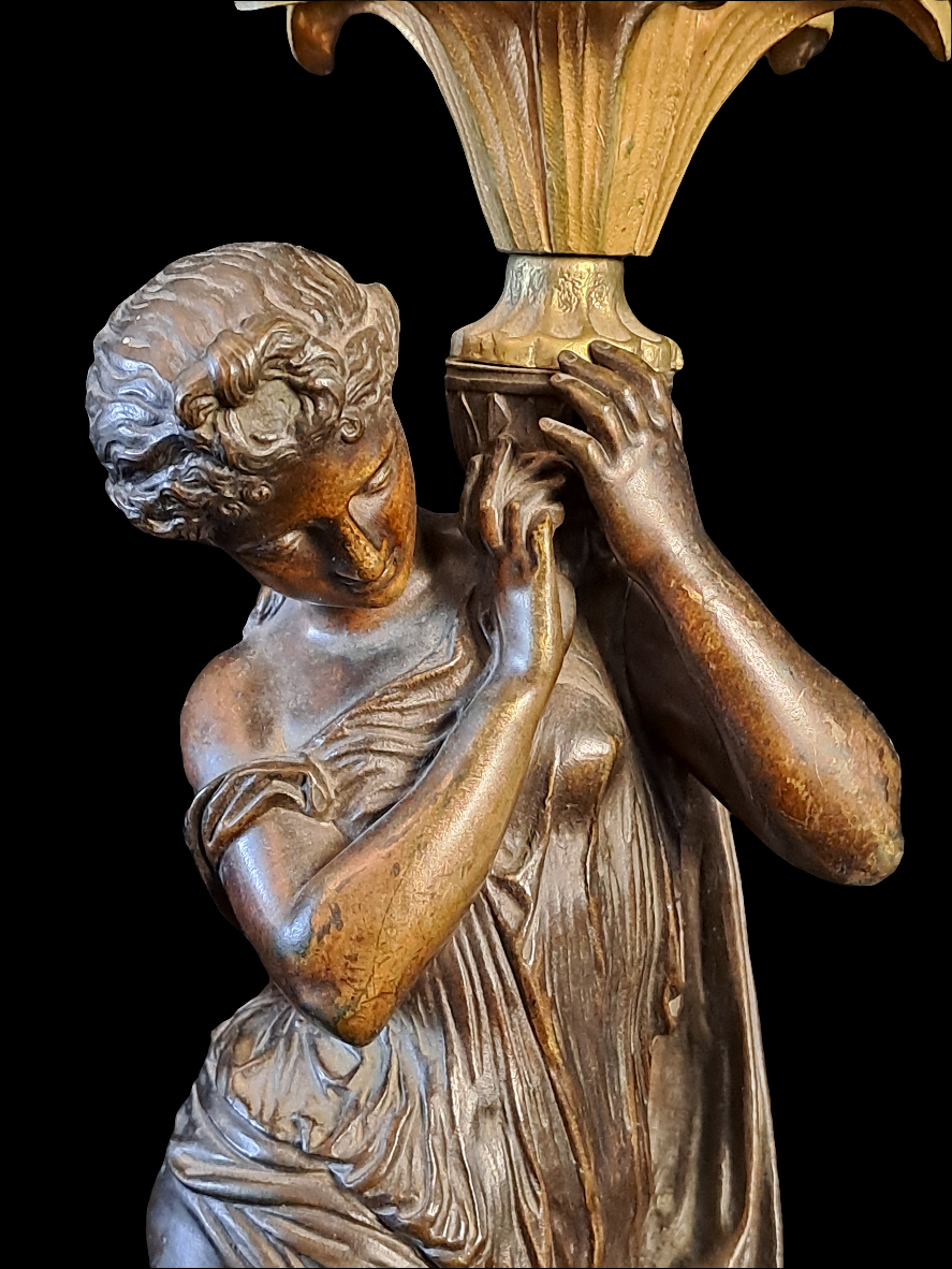 Mathurin Moreau Figurine Table Lamp
