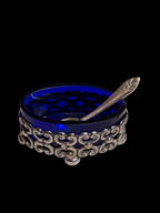 Antique Salt Cellar with Spoon