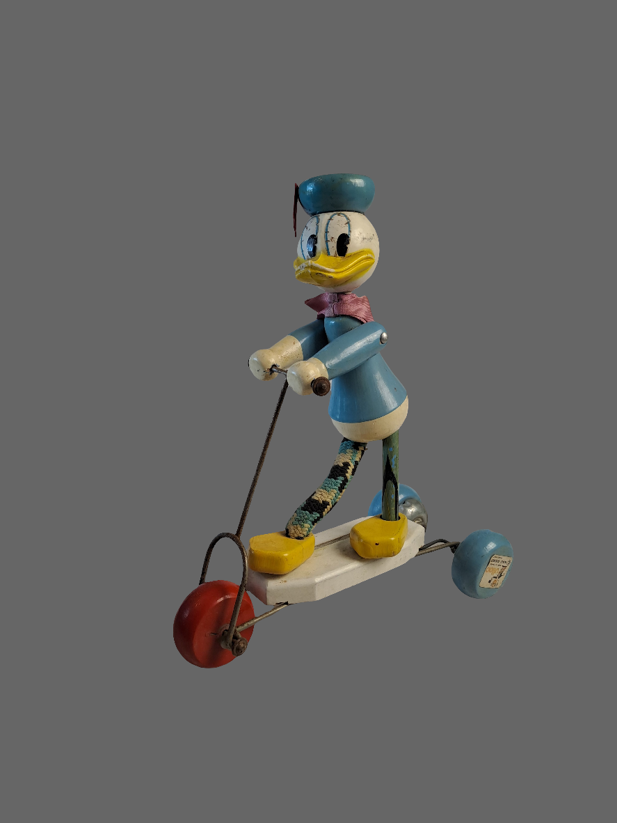 Donald Duck Wooden Toy 1950's / Anders And Træ Legetøj 1950'erne