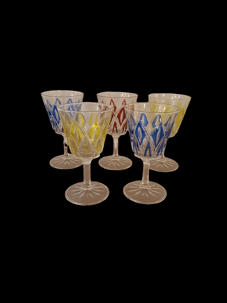 5 French Aperitif Glasses