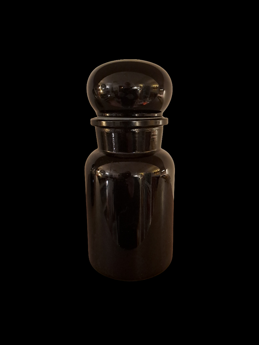Large Black Belgian Apothecary Jar/Stor Sort Belgisk Apotekerflaske