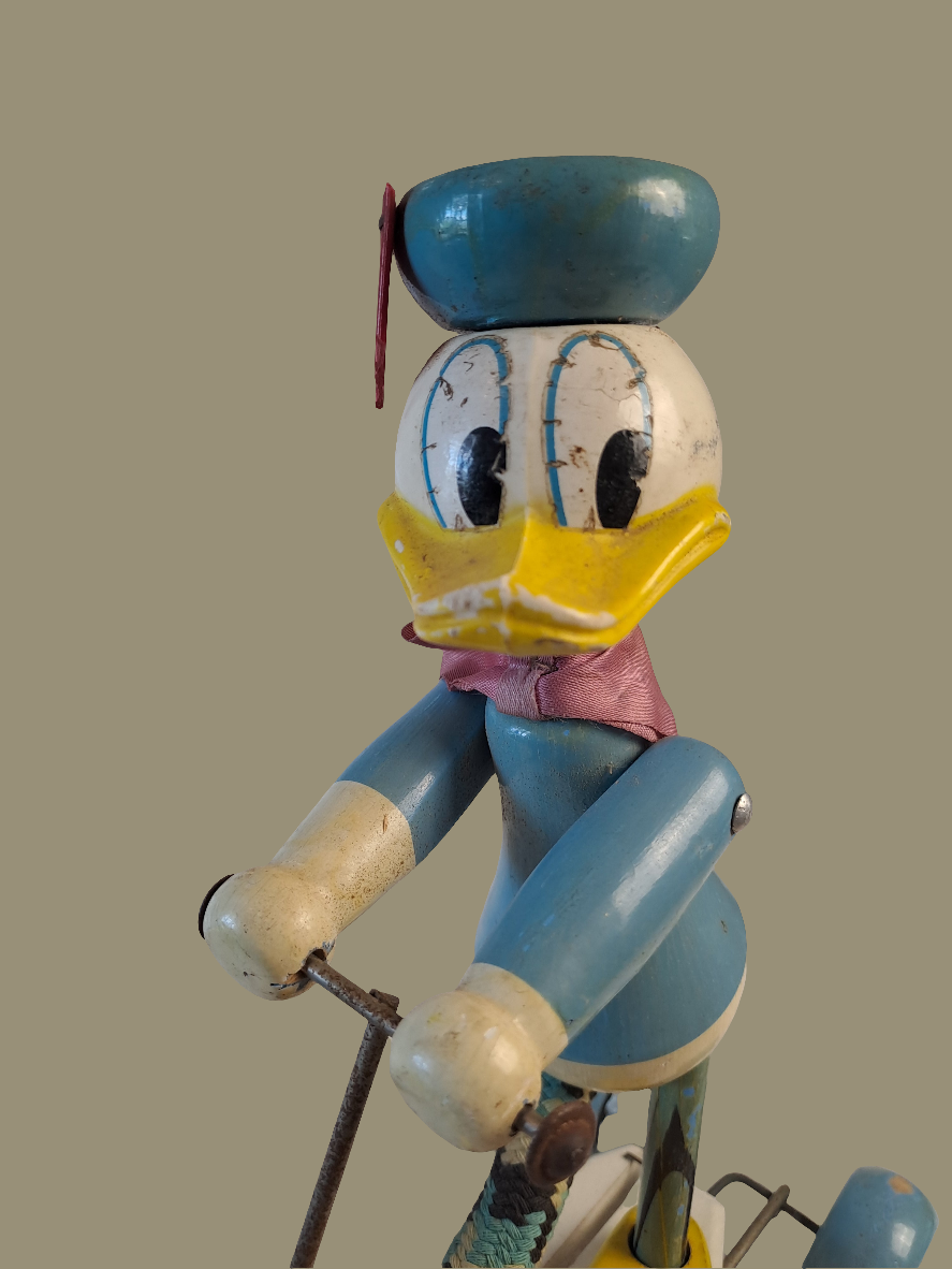 Donald Duck Wooden Toy 1950's / Anders And Træ Legetøj 1950'erne