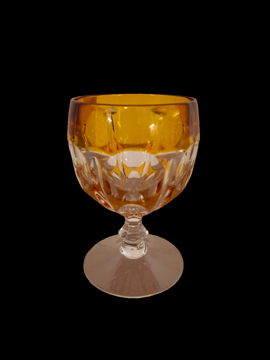 Bohemian Cognac Glass Yellow