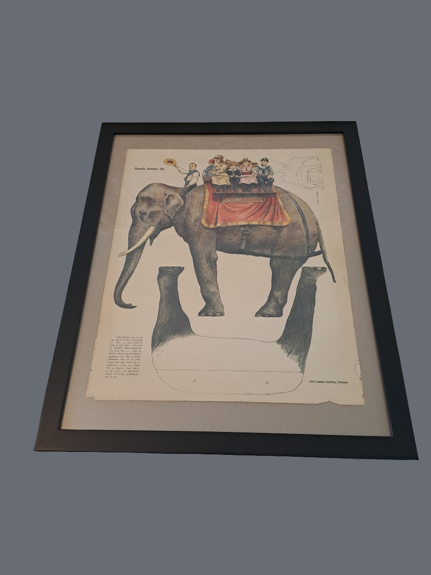 Old Visual Picture of Elephant/Gl. Anskuelsesbillede af Elefant