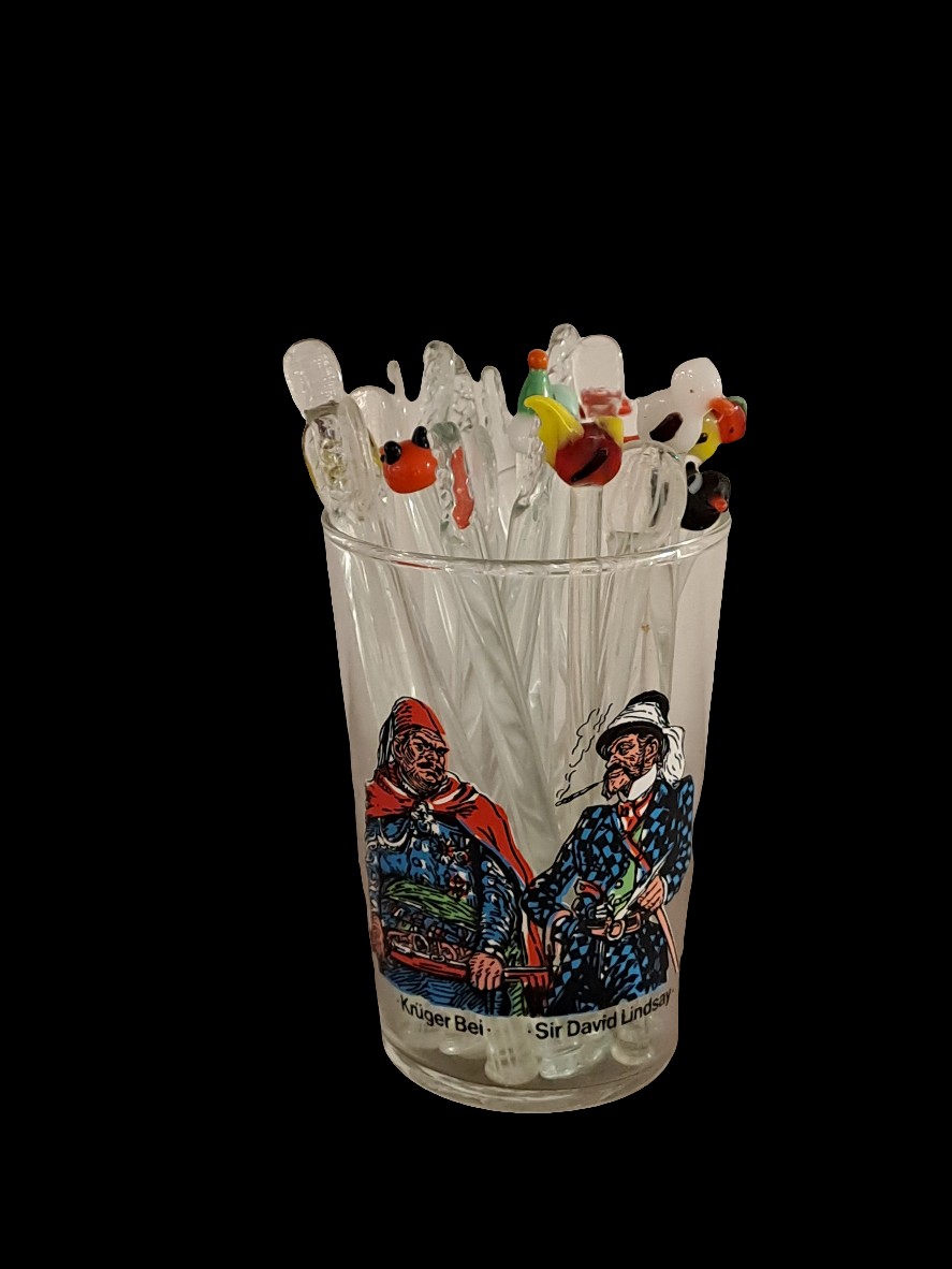 Glass with Drinks Sticks/Glas m/Drinks Pinde