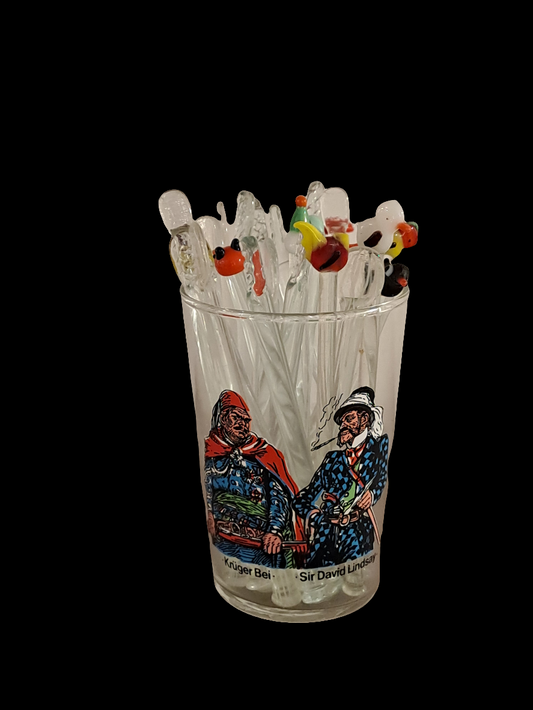Glass with Drinks Sticks/Glas m/Drinks Pinde