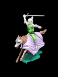 Knight on horse with sword.