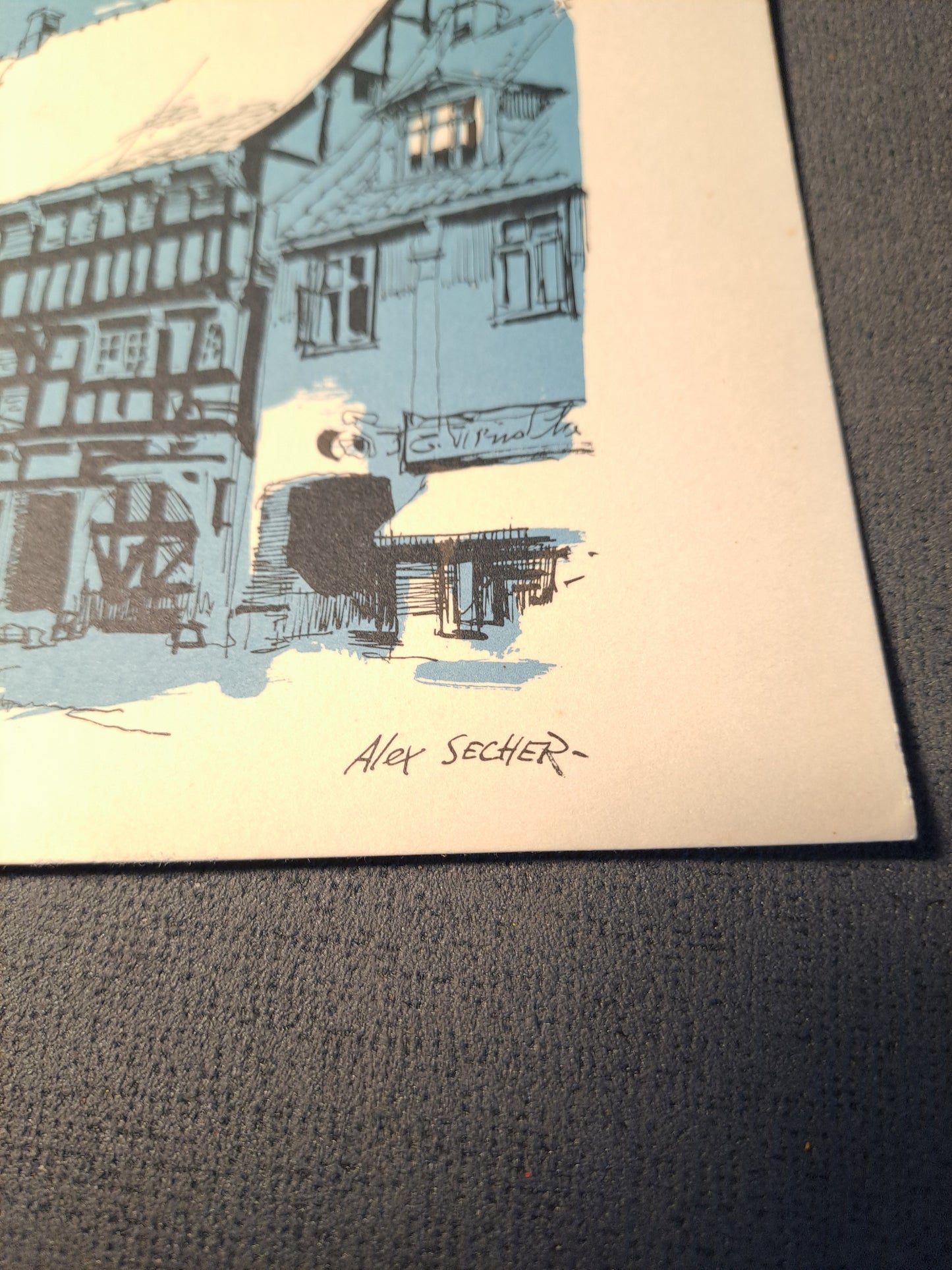 Randers Niels Ebbesens Hus Julekort af Alex Secher 1960'erne