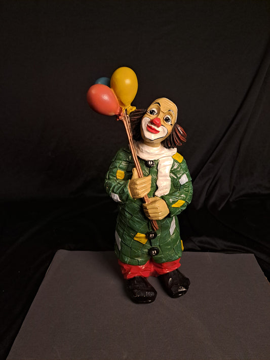 Large Vintage Clown with Balloons / Stor Vintage Klovn med Balloner