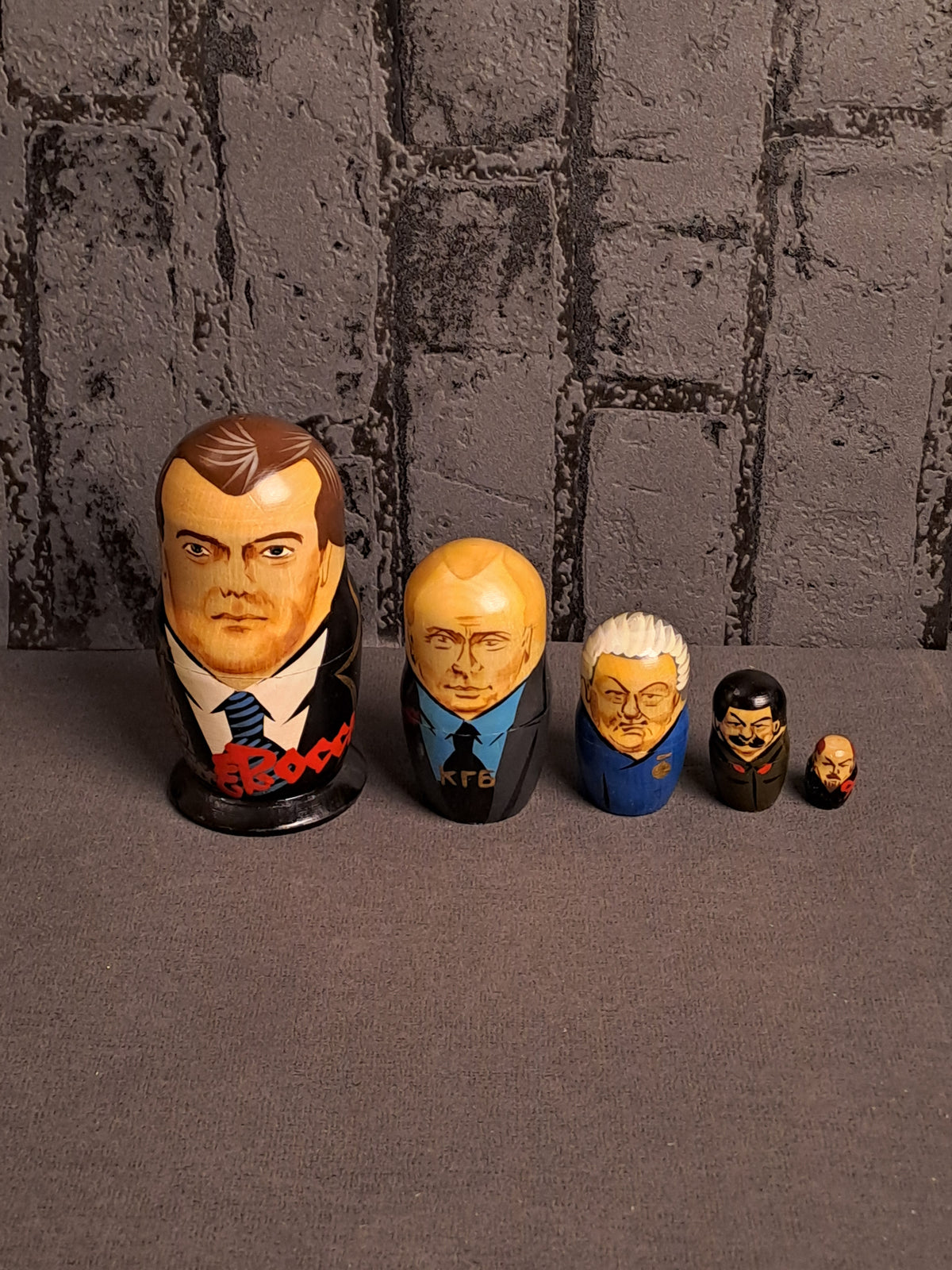 Vintage Matrjojska Dolls Russian Presidents / Vintage Matrjojska Dukker Russiske Præsidenter