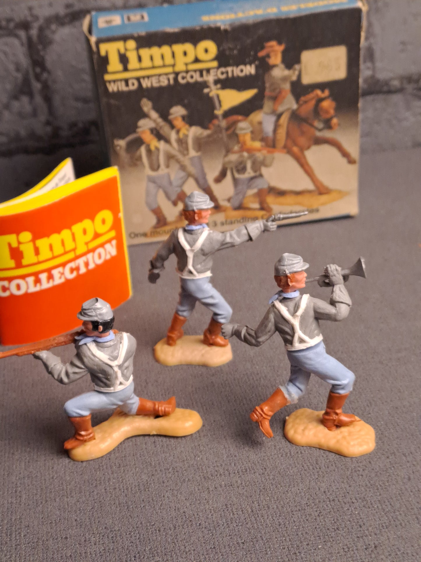 Timpo Toys Confederation Soldiers in Box / Timpo Toys Sydstats Soldater i Box