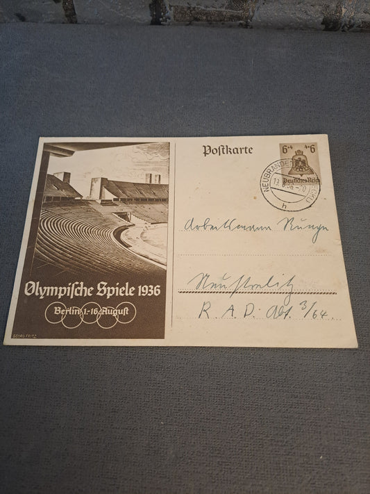 WW2 Postcard Olympische Spiele 1936