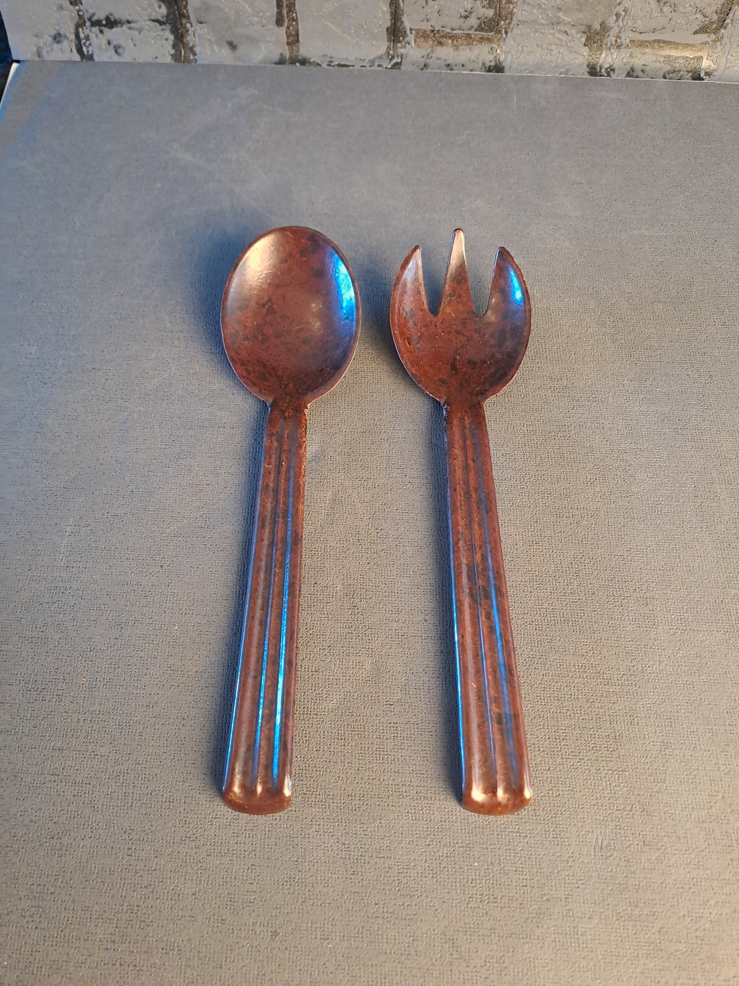 WW2 Kriegsmarinen Bacelite Salad Cutlery / WW2 Krigsmarinen Bakelit Salatbestik