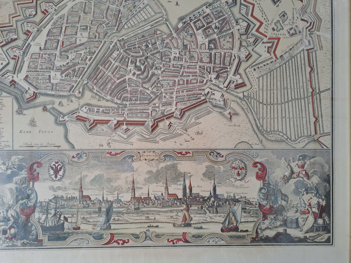 Hamburg Old Historical Map / Hamburg Old View Map