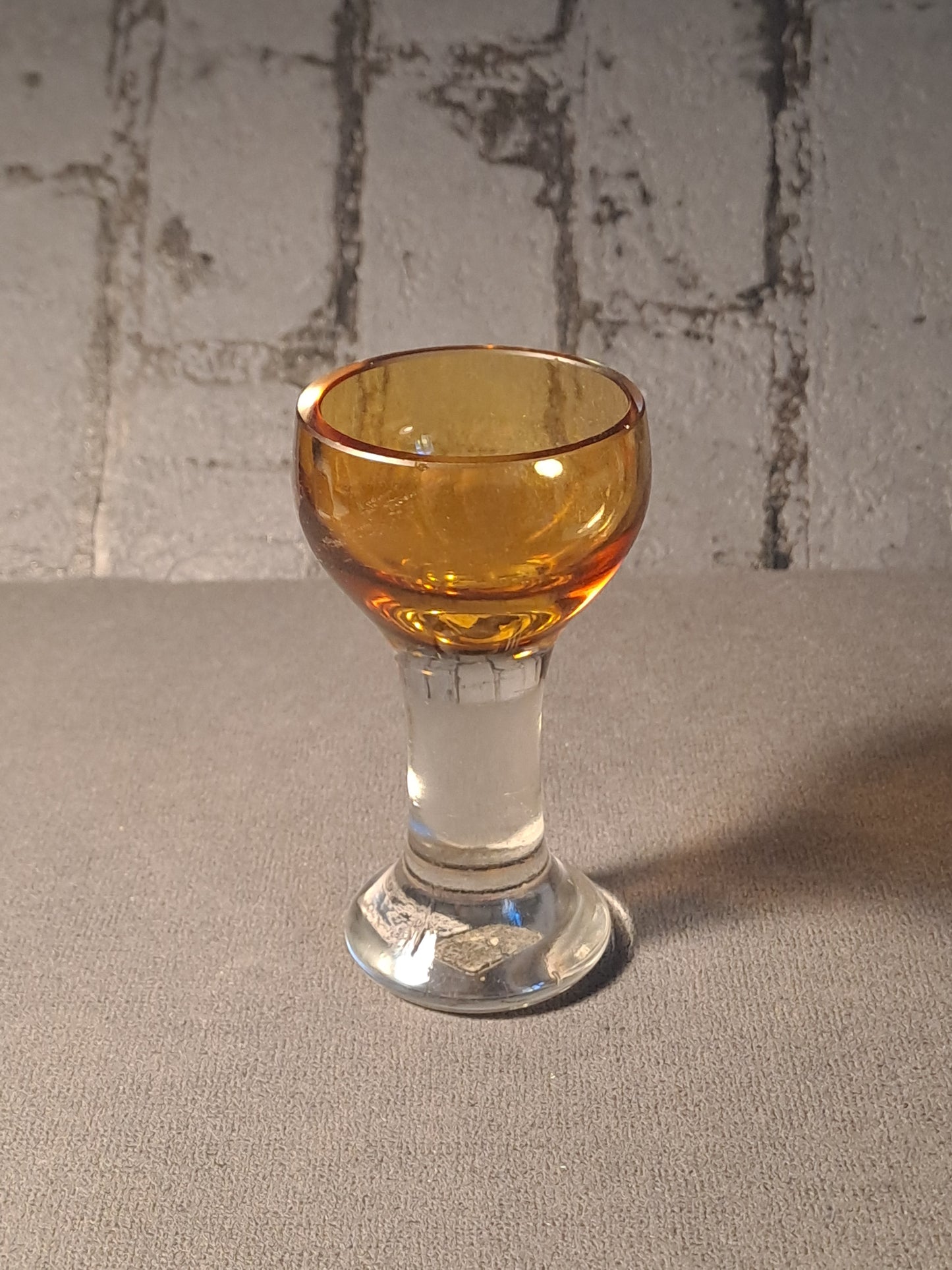 Little Shot Glass Smoked Yellow / Lille Snapseglas Røg Gul