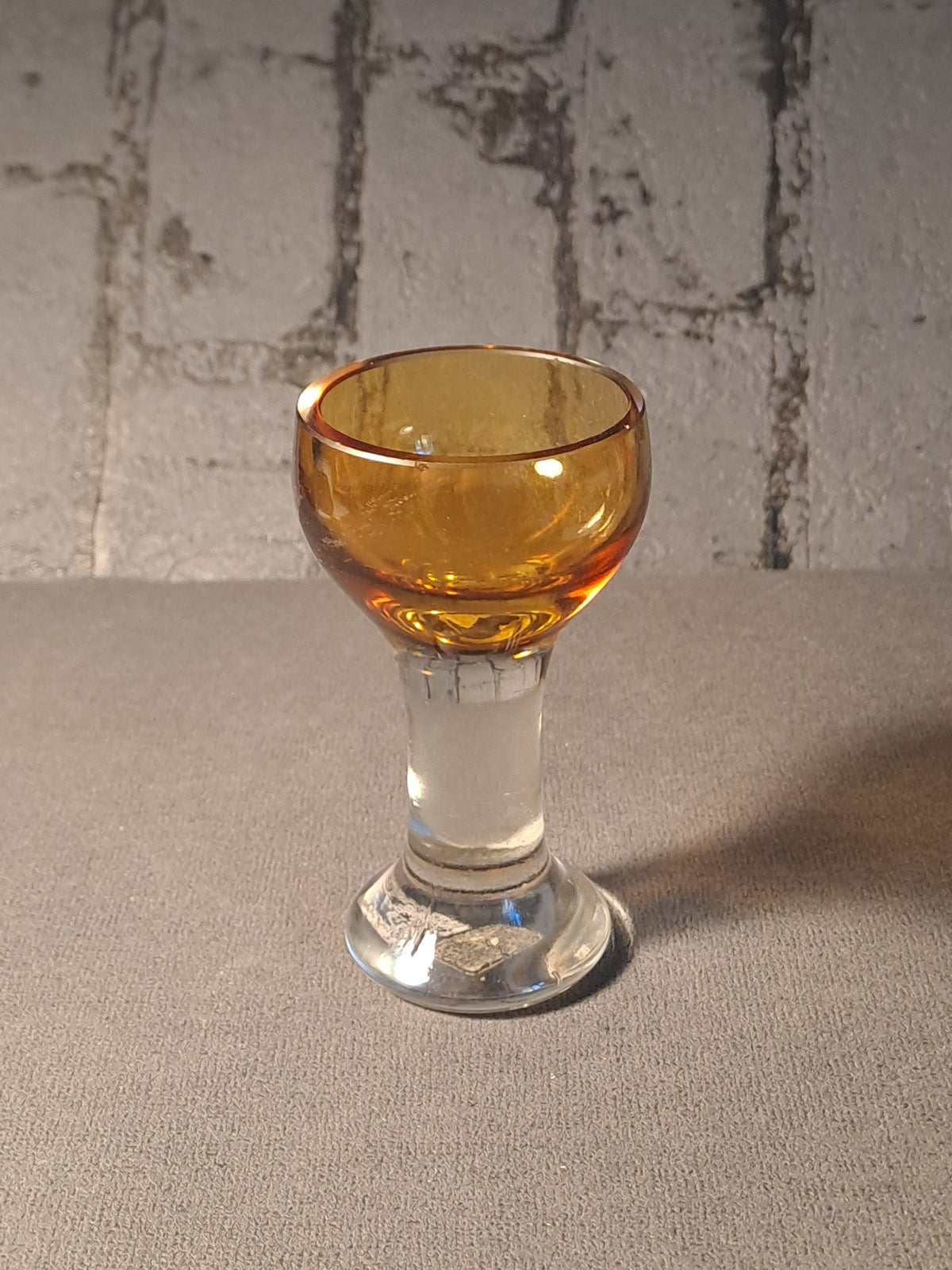 Little Shot Glass Smoked Yellow / Lille Snapseglas Røg Gul