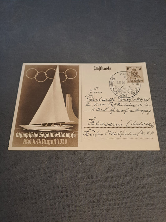 WW2 Postcard Olympische Segelwett 1936