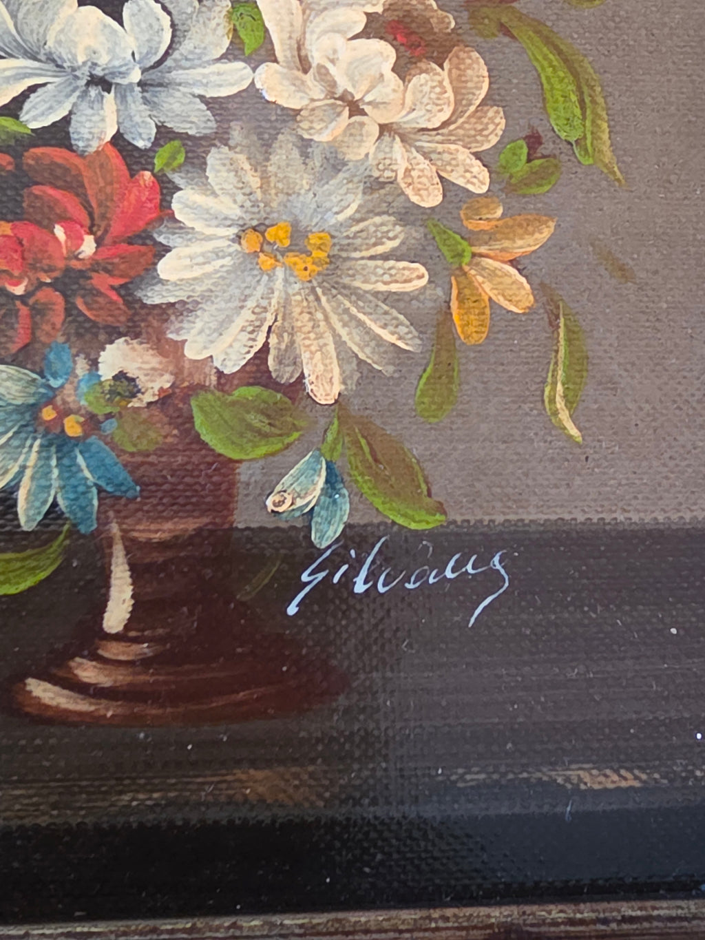 Lille Maleri med Blomstermotiv