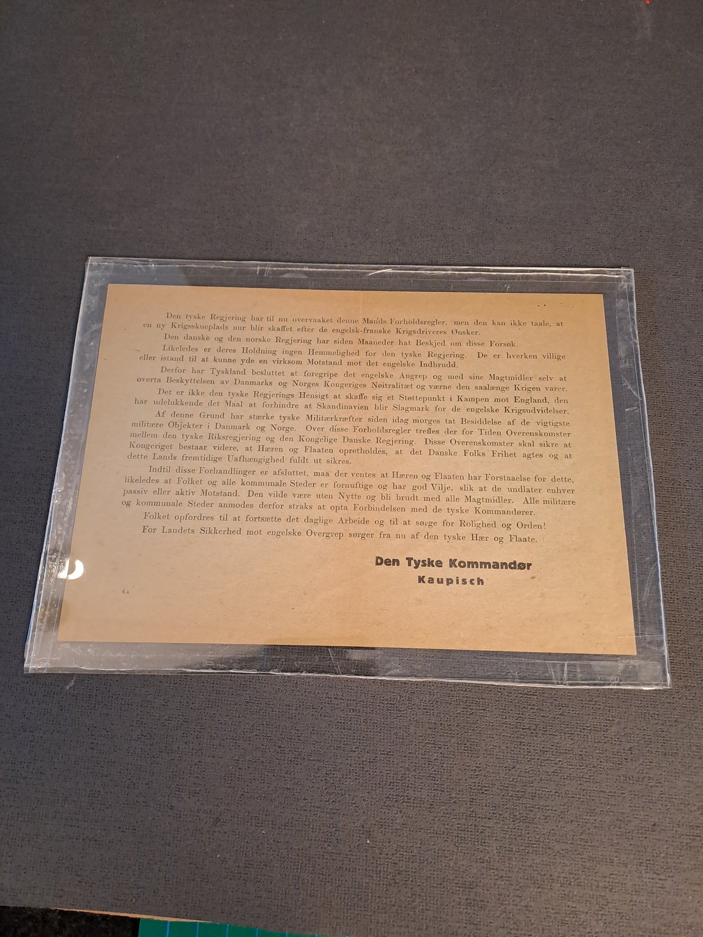 WW2 "Oprop" German Flyer to The Danish People 9. April 1940 / WW2 "Oprop" Tysk Flyer til Det Danske Folk 9. April 1940