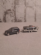 Busch Mercedes ML Class with Mercedes 300 on Trailer