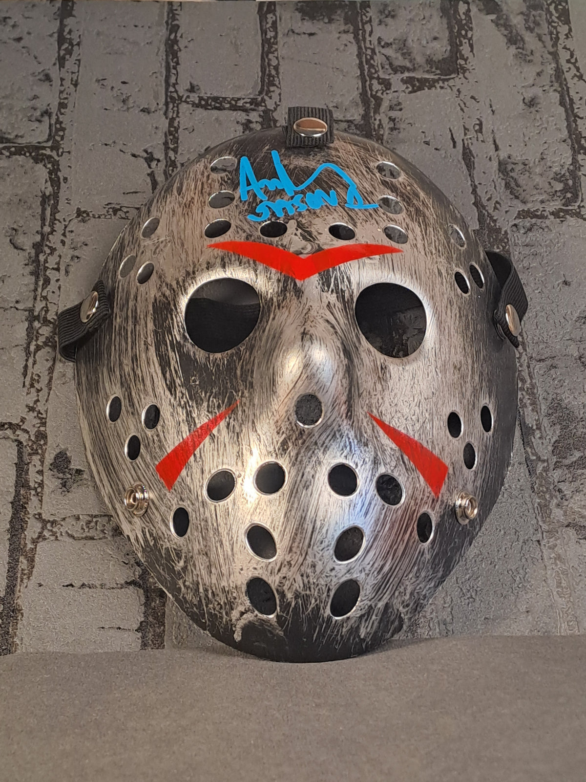 Friday the 13th Silver Ice Hockey Mask with Autograph