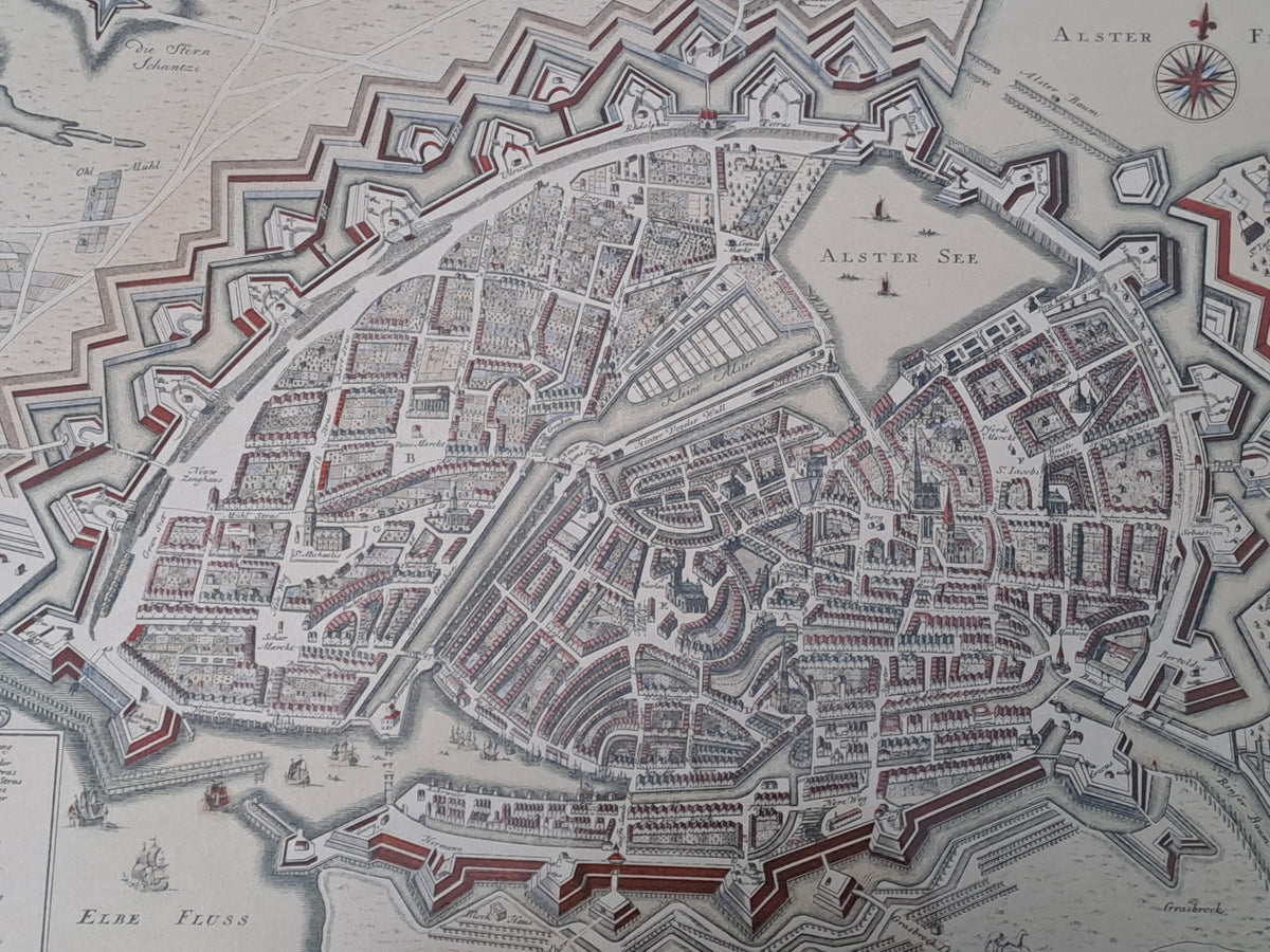 Hamburg Old Historical Map / Hamburg Old View Map