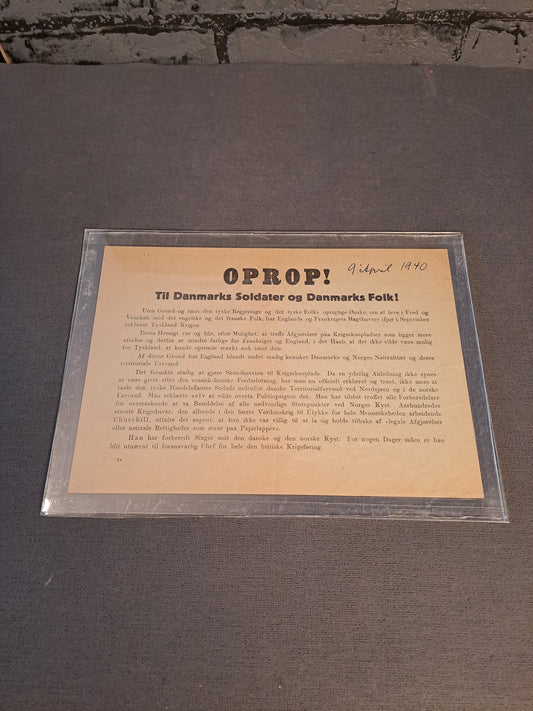 WW2 "Oprop" German Flyer to The Danish People 9. April 1940 / WW2 "Oprop" Tysk Flyer til Det Danske Folk 9. April 1940