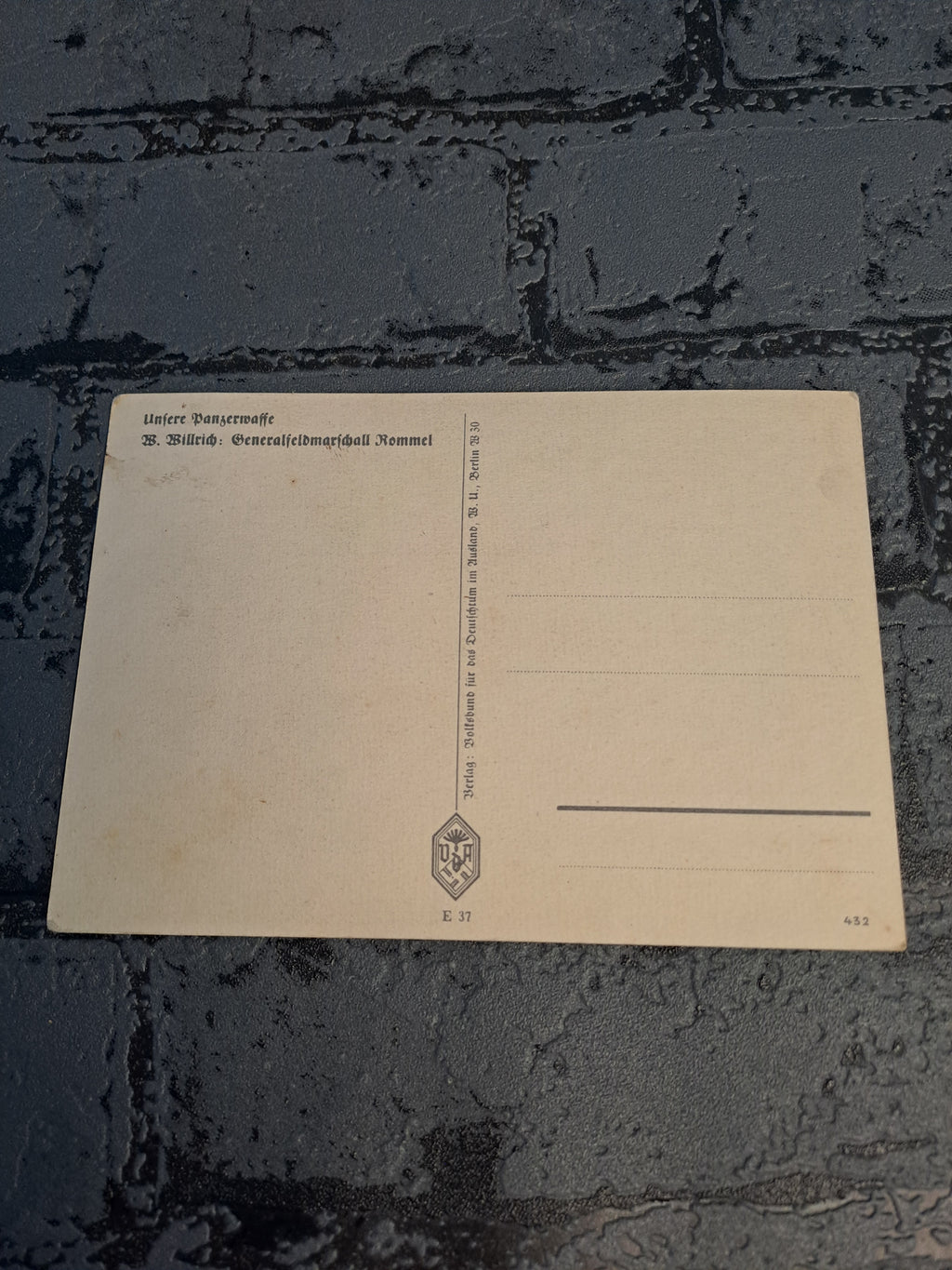 WW2 Postcard General Field Marshal Rommel