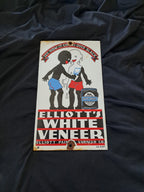 Elliot's White Veneer Enamel Sign