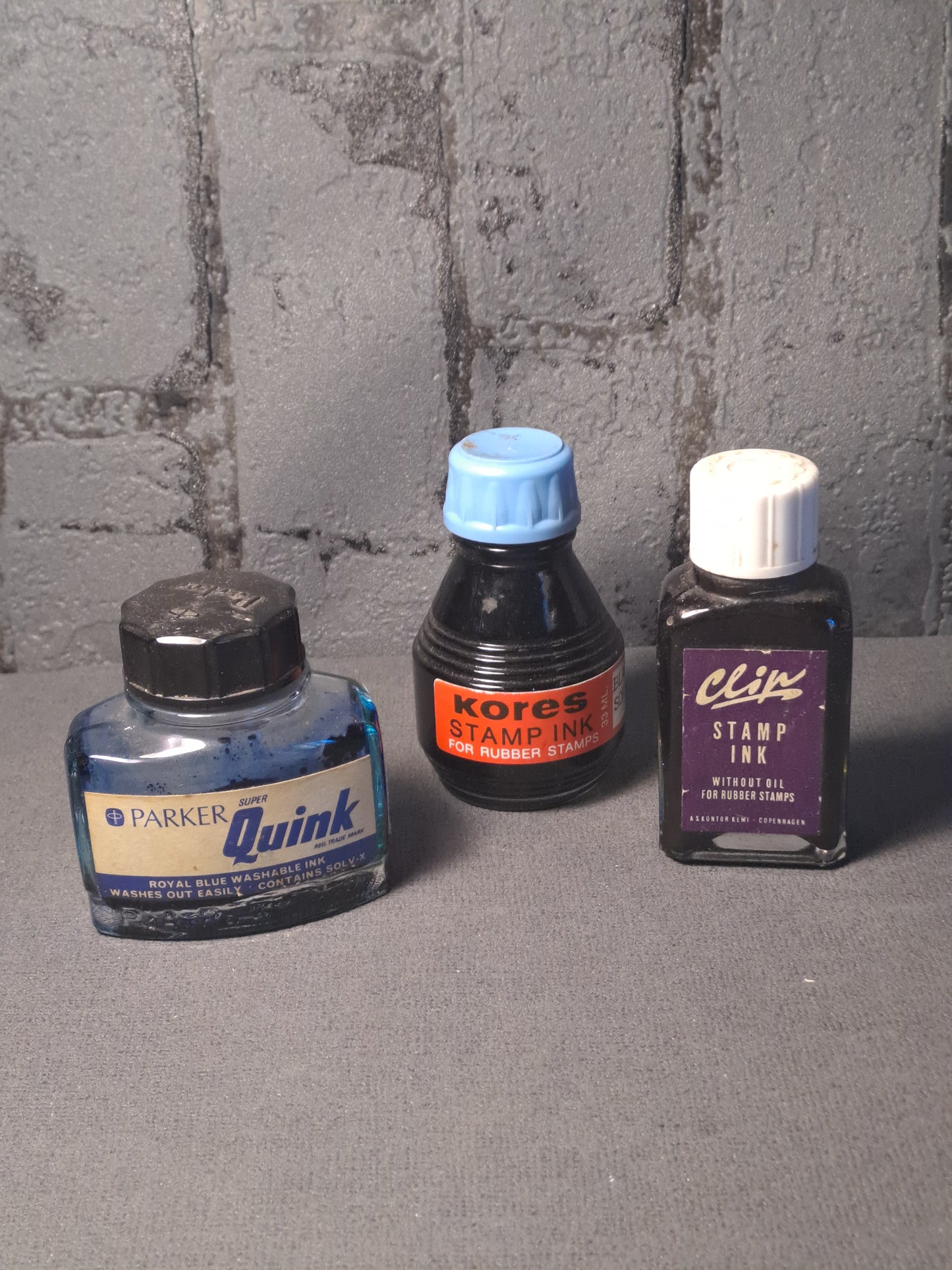 Vintage Ink Bottles / Vintage Blæk Flasker