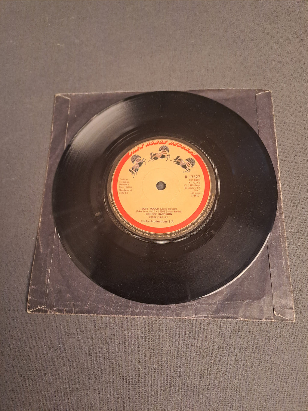 45 rpm George Harrison Bliw Away/Soft Touch 1979