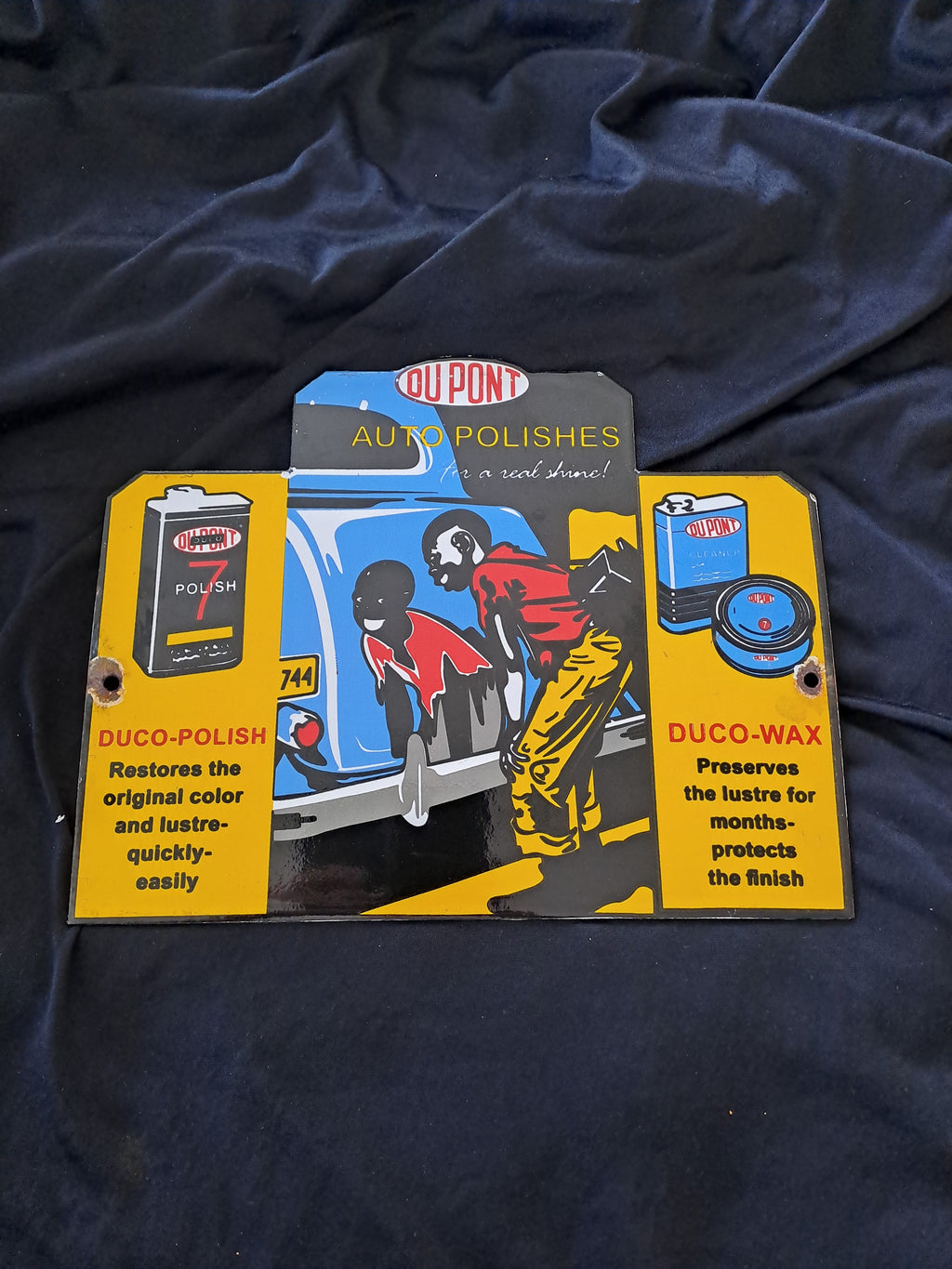 Dupont Auto Polishes Enamel Sign / Dupont Auto Polishes Emaljeskilt