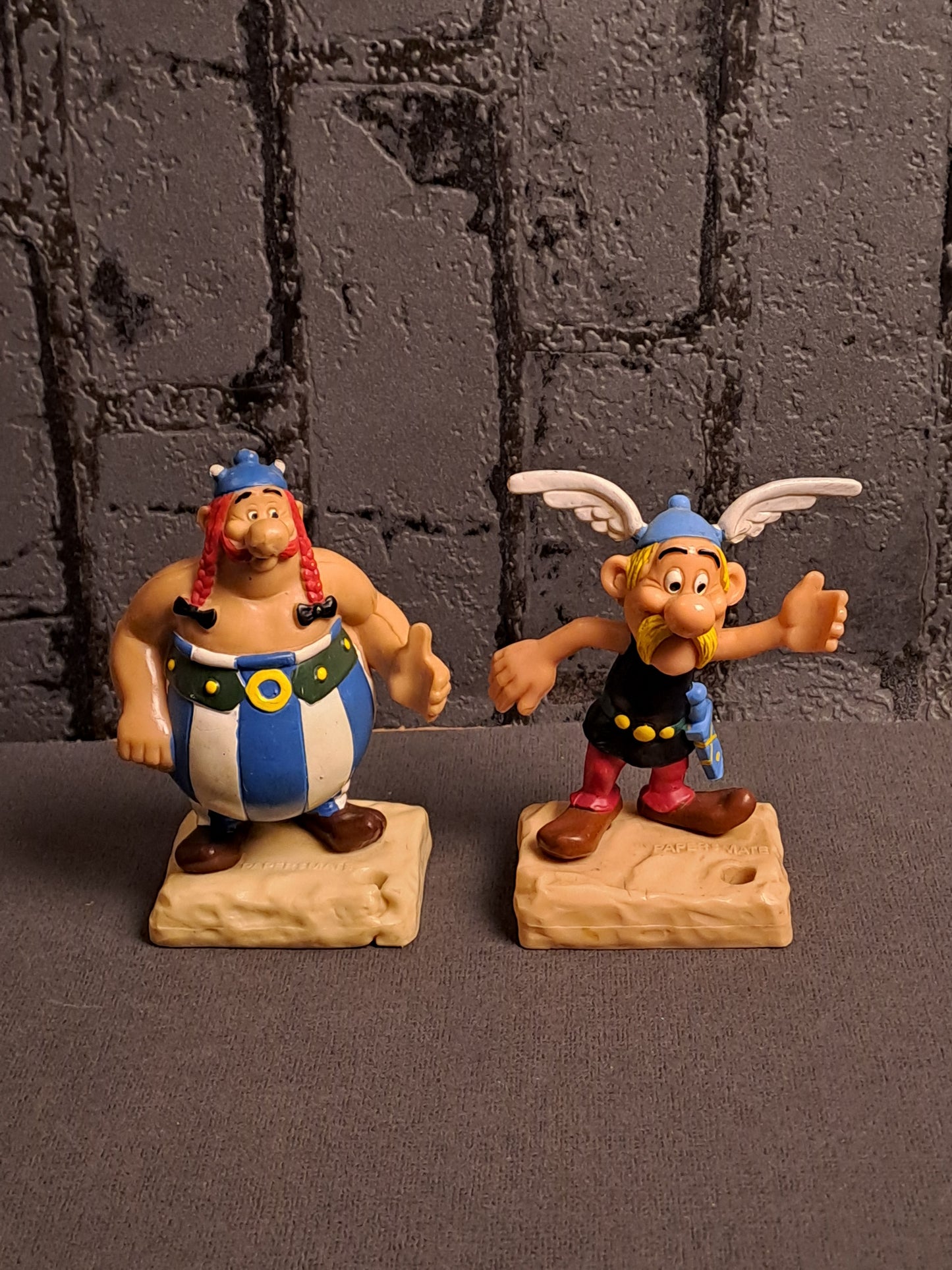 Asterix and Obelix Paper Mate Figures 1982 / Asterix og Obelix Paper Mate Figurer 1982