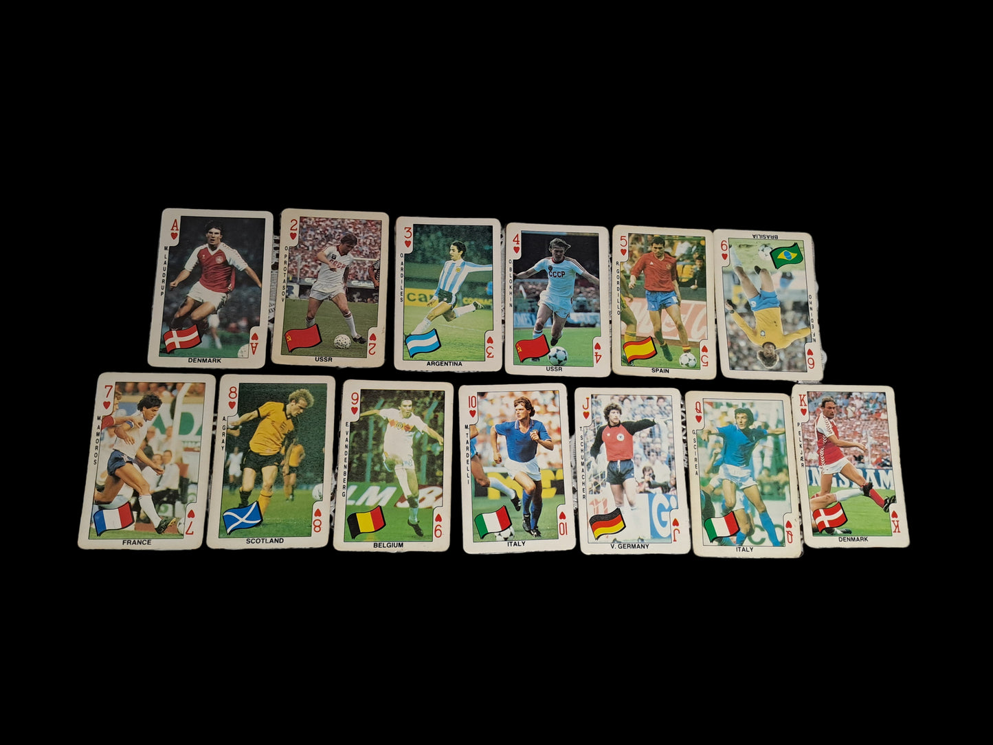 Dandy Football Playing Cards 1986 Complete Set / Dandy Fodbold Spillekort 1986 Komplet Sæt