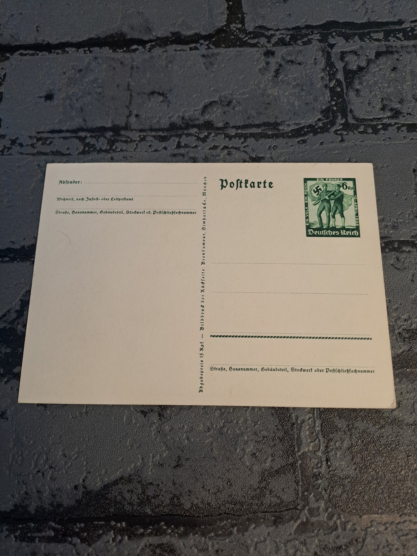 WW2 Postcard 13. Marz 1938 Ein Volk Ein Reich Ein Fuhrer